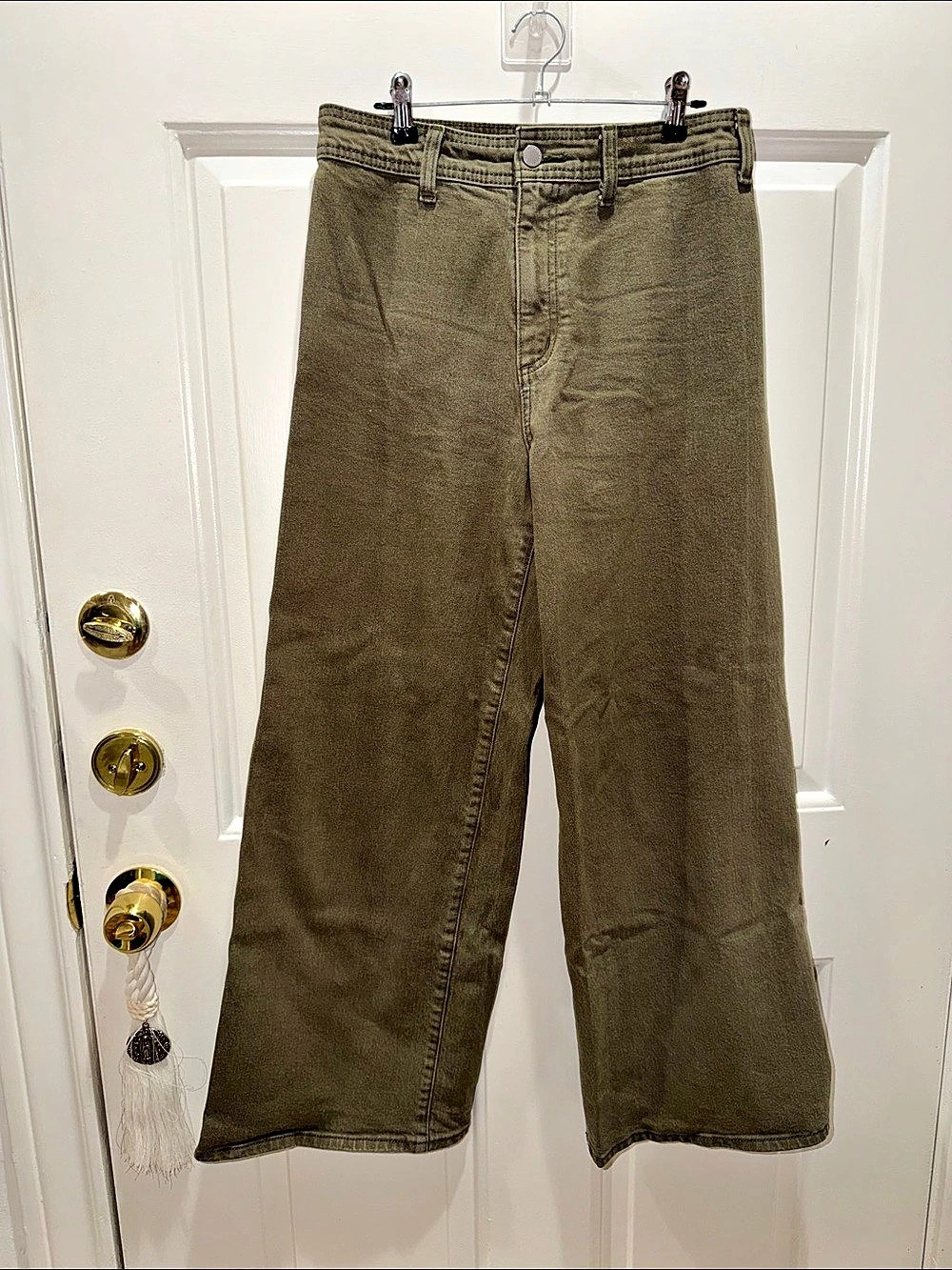 Universal Thread High-Rise Sailor Wide Leg Ankle Jeans Green Size 6